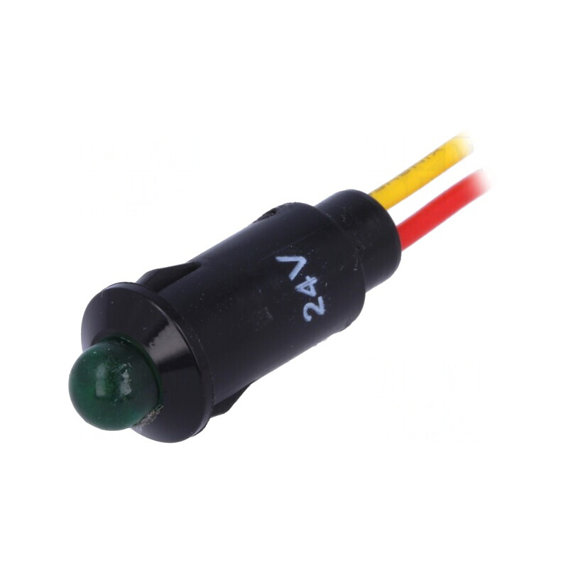 Lampă LED Verde 24VDC 8.2mm IP40 | Electronic-mag.ro | Componente Electronice
