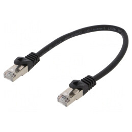 Patch Cord S/FTP Cat 6a Negru 0.25m 27AWG | Electronic-mag.ro | Componente Electronice