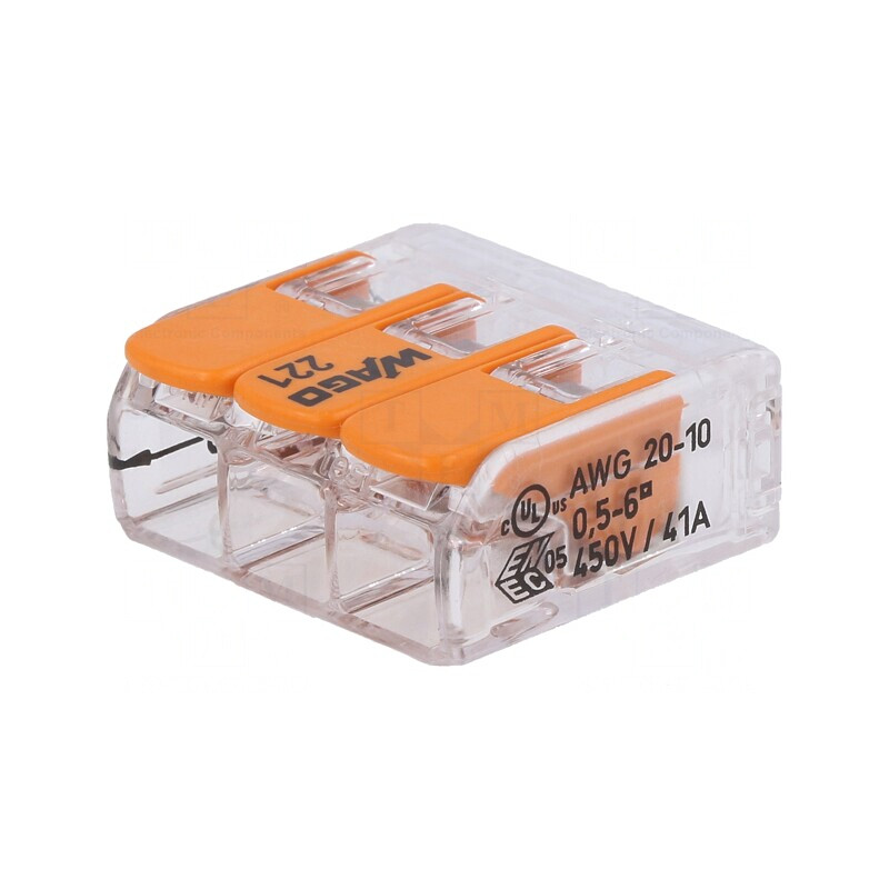 Bornă cu Arc Eliberare Rapidă 0.5-6mm² 450V 41A | Electronic-mag.ro | Componente Electronice Bornă cu Arc Eliberare Rapidă 0.5-6mm² 450V 41A | Electronic-mag.ro | Componente Electronice