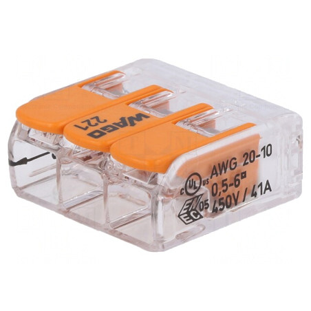 Bornă cu Arc Eliberare Rapidă 0.5-6mm² 450V 41A | Electronic-mag.ro | Componente Electronice