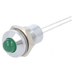 Lampă LED Verde 2,2V Ø8mm Metal 2 Pin | Electronic-mag.ro | Componente Electronice