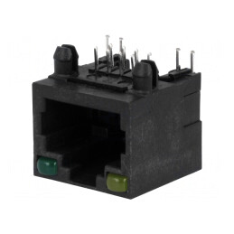 Soclu RJ45 cu LED 8p8c THT | Electronic-mag.ro | Componente Electronice