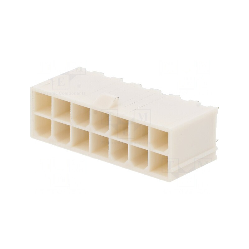 Soclu cablu-placă Mini-Fit Jr 14 pini 4,2mm 9A drept | Electronic-mag.ro | Componente Electronice