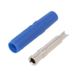 Soclu banană 2mm 10A albastru | Electronic-mag.ro | Componente Electronice