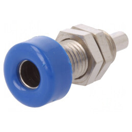 Soclu Banană 4mm 32A Albastru Nichelat | Electronic-mag.ro | Componente Electronice