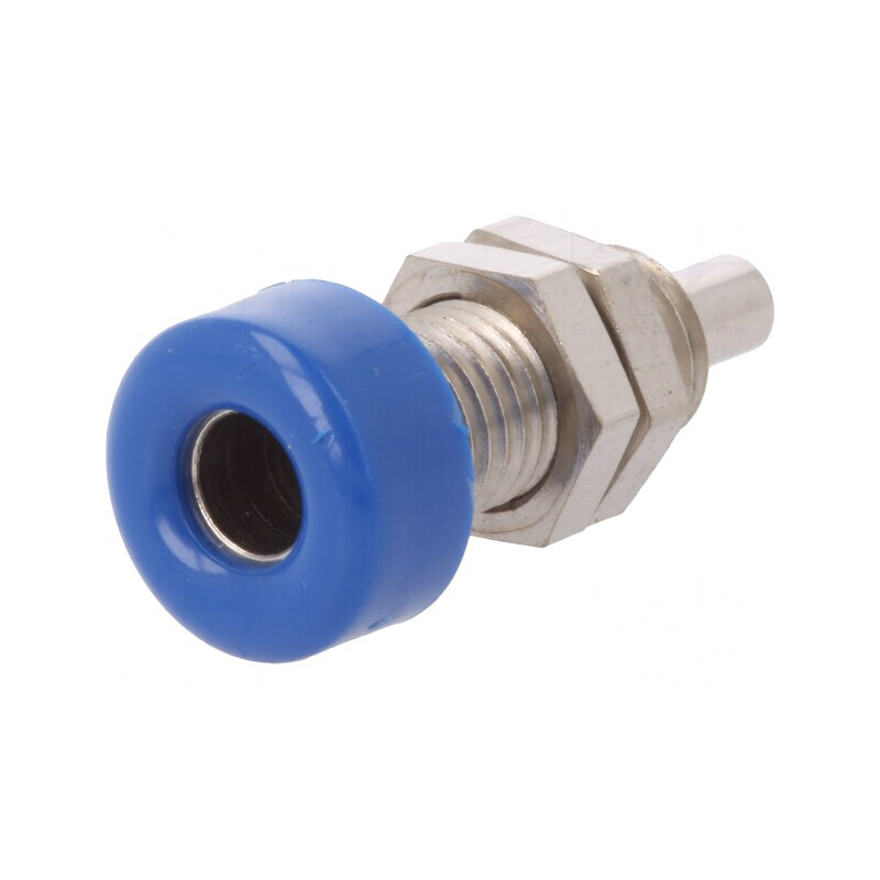 Soclu Banană 4mm 32A Albastru Nichelat | Electronic-mag.ro | Componente Electronice