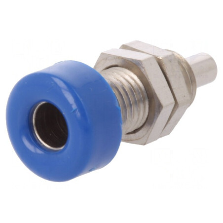 Soclu Banană 4mm 32A Albastru Nichelat | Electronic-mag.ro | Componente Electronice