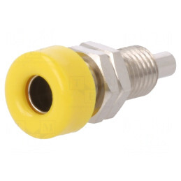 Soclu Banană 4mm 32A Galben Nichelat | Electronic-mag.ro | Componente Electronice