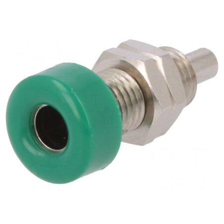 Soclu Banană Verde 4mm Nichelat 32A | Electronic-mag.ro | Componente Electronice