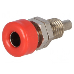 Soclu Banană 4mm Roșie 33VAC 70VDC 32A | Electronic-mag.ro | Componente Electronice