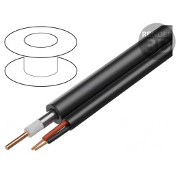 Cablu Coaxial Hibrid RG59 Negru 3 Fire | Electronic-mag.ro | Componente Electronice