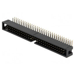 Soclu IDC tată 64 pini 90° THT aurit 2,54mm negru | Electronic-mag.ro | Componente Electronice