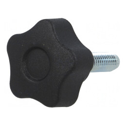 Buton de Reglare Filet M6 Capac Negru 25mm | Electronic-mag.ro | Componente Electronice