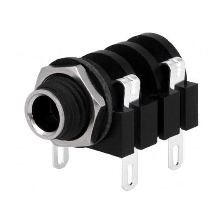 Soclu Jack 6,3mm Mono 2 Pini 90° Lipire | Electronic-mag.ro | Componente Electronice