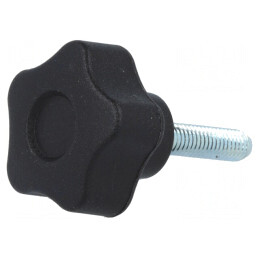 Buton Reglare 25mm cu Filet M5 Negru | Electronic-mag.ro | Componente Electronice