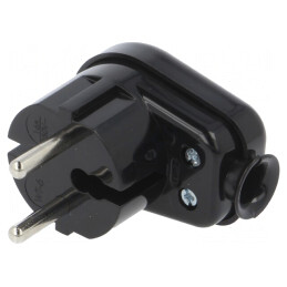 Conector Alimentare AC Tată 2P 250V 16A Negru | Electronic-mag.ro | Componente Electronice