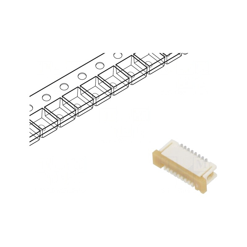 Conector FFC/FPC Vertical 8 PIN ZIF SMT 125V 1A | Electronic-mag.ro | Componente Electronice
