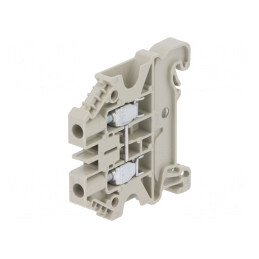 Conector Șine 4mm2 1 Pista 2 Borne Gri 6mm TS35 | Electronic-mag.ro | Componente Electronice