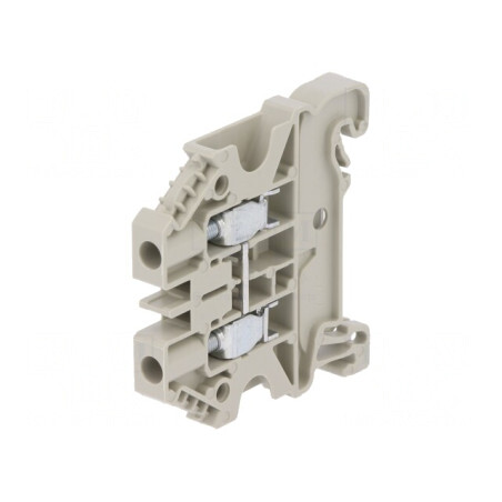 Conector Șine 4mm2 1 Pista 2 Borne Gri 6mm TS35 | Electronic-mag.ro | Componente Electronice