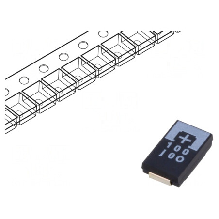 Condensator tantal-polimer 100uF 6.3V SMD | Electronic-mag.ro | Componente Electronice