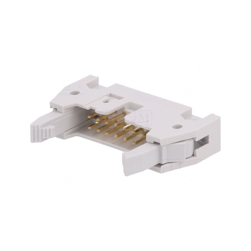 Soclu IDC tată 14 PIN drept cu ejector THT 2,54mm Quickie | Electronic-mag.ro | Componente Electronice