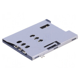 Conector pentru carduri SIM push-push cu știft de ajustare