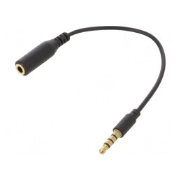 Cablu Audio Jack 3,5mm 4Pin 0,2m Negru | Electronic-mag.ro | Componente Electronice