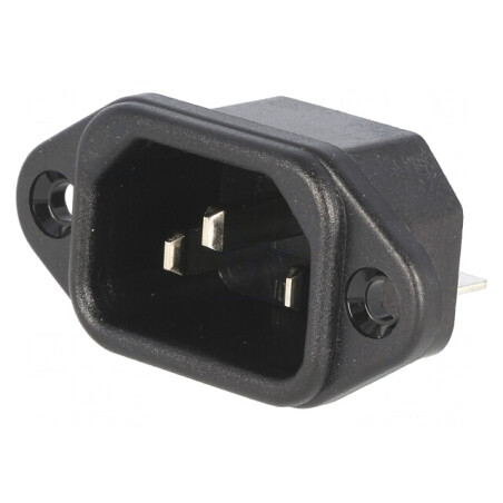 Conector Alimentare AC Soclu Tată 10A 250V | Electronic-mag.ro | Componente Electronice