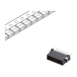 Conector PCB-PCB 16 PIN 1.27mm Termoplast -55÷125°C | Electronic-mag.ro | Componente Electronice