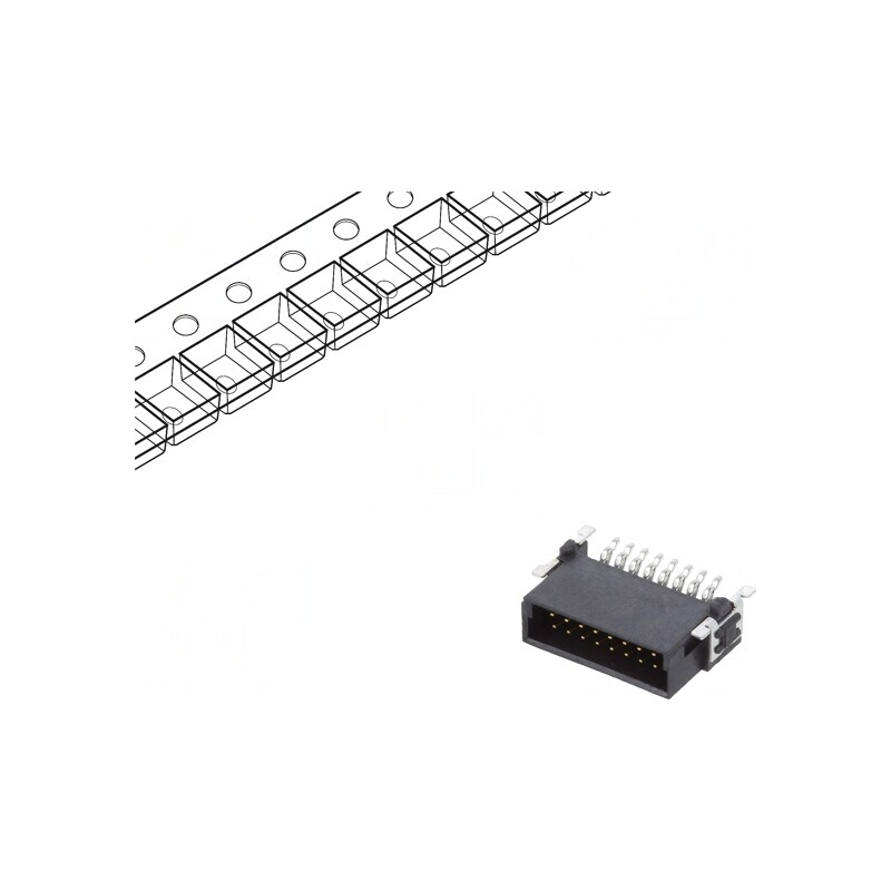 Conector PCB-PCB 16 PIN 1.27mm Termoplast -55÷125°C | Electronic-mag.ro | Componente Electronice