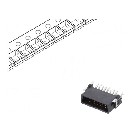 Conector PCB-PCB 16 PIN 1.27mm Termoplast -55÷125°C | Electronic-mag.ro | Componente Electronice