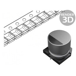 Condensator electrolitic SMD 100uF 50V 10x10.2mm 2000h