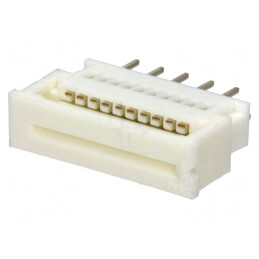 Conector FFC/FPC Drept 10 PIN ZIF THT 200V 1A