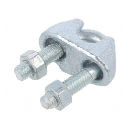 Clema prindere cablu oțel 6mm zincată | Electronic-mag.ro | Componente Electronice