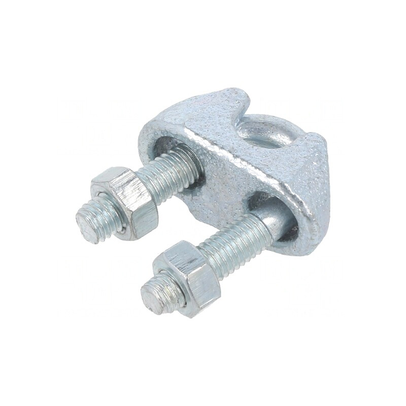 Clema prindere cablu oțel 6mm zincată | Electronic-mag.ro | Componente Electronice