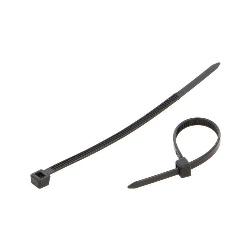 Coliere de strângere 100mm x 3.6mm poliamidă neagră 100buc. | Electronic-mag.ro | Componente Electronice