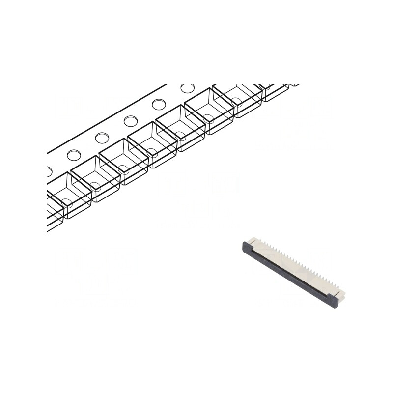 Conector FFC/FPC Vertical 50 PIN SMT 30V 0.5A | Electronic-mag.ro | Componente Electronice