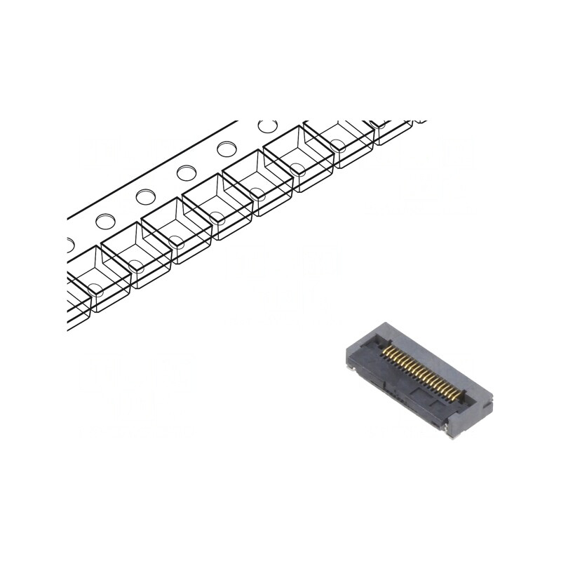 Conector FFC/FPC Orizontal 20 PIN ZIF | Electronic-mag.ro | Componente Electronice