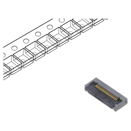 Conector FFC/FPC Orizontal 20 PIN ZIF | Electronic-mag.ro | Componente Electronice