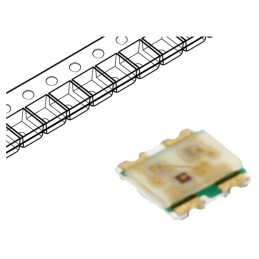 LED; SMD; 0606; RGB; 1,6x1,5x0,35mm; 145°; 20mA; Lentilă: difuză