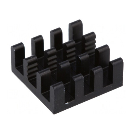 Radiator Aluminiu Negru 14x14x6mm | Electronic-mag.ro | Componente Electronice