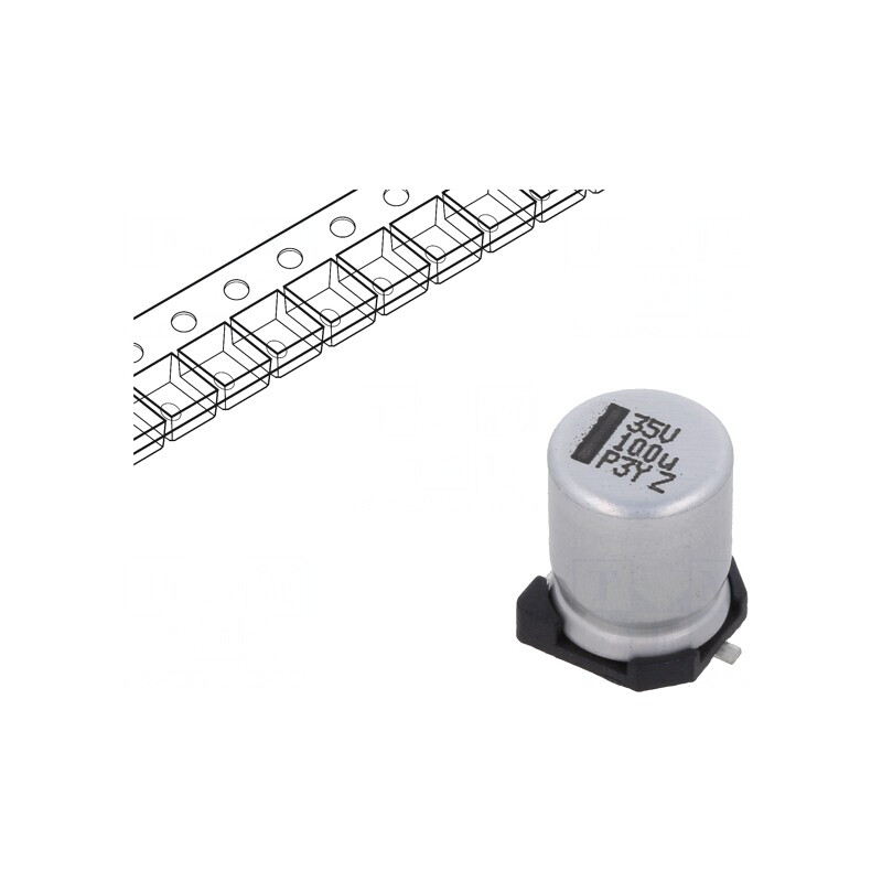 Condensator Electrolitic SMD 100uF 35VDC 8x8x10mm | Electronic-mag.ro | Componente Electronice Condensator Electrolitic SMD 100uF 35VDC 8x8x10mm | Electronic-mag.ro | Componente Electronice