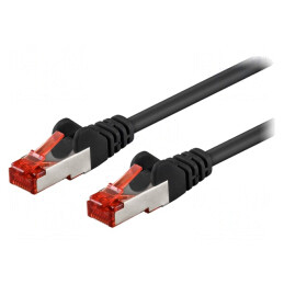 Cablu Patch S/FTP Cat6 Negru 0,25m | Electronic-mag.ro | Componente Electronice