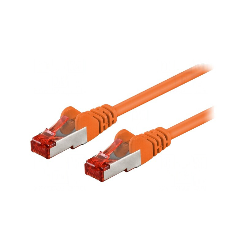 Patch cord S/FTP Cat6 PVC portocaliu 0,25m | Electronic-mag.ro | Componente Electronice