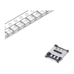 Conector Nano SIM cu mâner articulat SMT