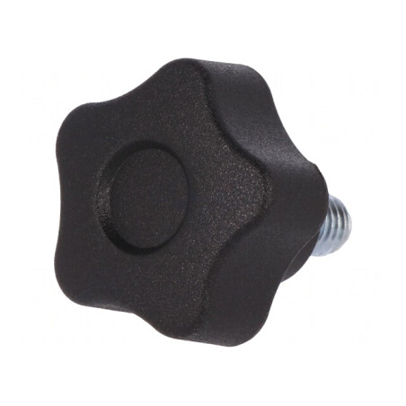 Buton Reglabil Negru Ø25mm Filet M6 | Electronic-mag.ro | Componente Electronice