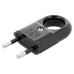 Conector Alimentare AC Tată 2P 250V 10A Plat | Electronic-mag.ro | Componente Electronice