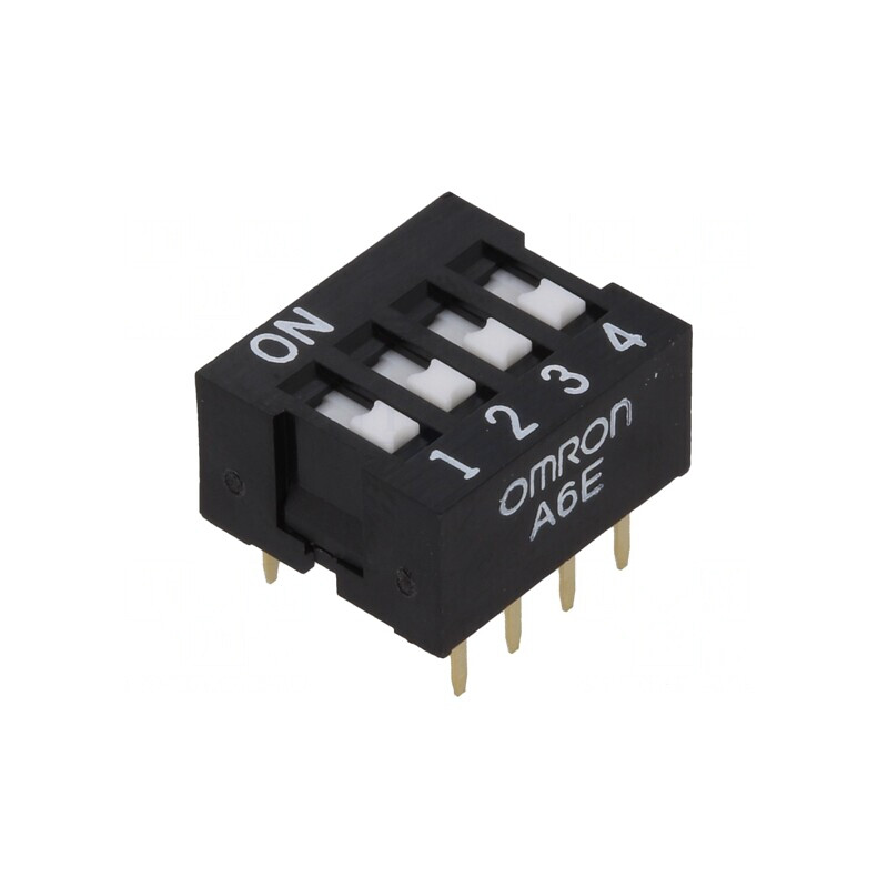 Comutator DIP-SWITCH 4 Secțiuni ON-OFF 24VDC | Electronic-mag.ro | Componente Electronice