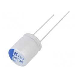 Condensator Polimeric Low ESR 68uF 50V 32mΩ THT | Electronic-mag.ro | Componente Electronice