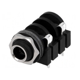 Soclu Jack 6,3mm Mamă Mono 90° THT | Electronic-mag.ro | Componente Electronice